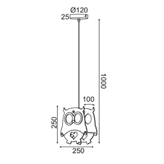 ACA Detské závesné stropné svietidlo SOVA max. 40W/E27/230V/IP20, oranžové