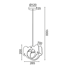 ACA Detské závesné stropné svietidlo SLON max. 40W/E27/230V/IP20, modré