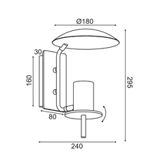 ACA Nástenné prisadené svietidlo PARACHUTE max. 1x 35W/GU10/230V/IP20, čierne