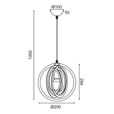 ACA Závesné stropné svietidlo TRITON max. 1x 40W/E27/230V/IP20, svetlo hnedé