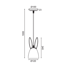 ACA Detské závesné svietidlo BUNNY - Zajačik max. 40W/E27/230V/IP20, ružové