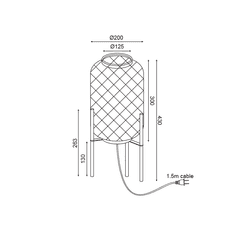 ACA Stolová lampa SAHARA max. 25W/E27/230V/IP20