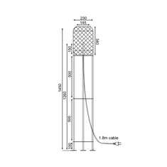 ACA Stojacia lampa SAHARA max. 25W/E27/230V/IP20