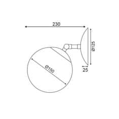 ACA Nástenné svietidlo THETIS max. 40W/E27/230V/IP20, farba mosadze