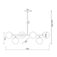 ACA Stropné závesné svietidlo THETIS max. 6x 40W/E27/230V/IP20, farba mosadze