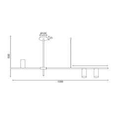 ACA Závesné svietidlo ARISTO max. 3x35W/GU10/230V/IP20, čierne