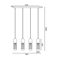 ACA Závesné stropné svietidlo LAB max. 4x60W/E27/230V/IP20, biele