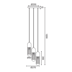 ACA Závesné stropné svietidlo LAB max. 3x60W/E27/230V/IP20, biele