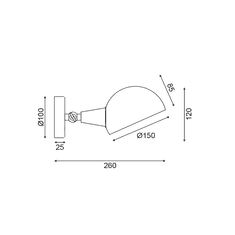 ACA Nástenné svietidlo CLOTHO max. 60W/E14/230V/IP20, čierne