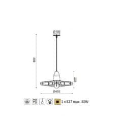 ACA Závesné stropné svietidlo ALPS max. 40W/E27/230V/IP20, farba biela