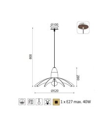 ACA Závesné stropné svietidlo ALPS max. 40W/E27/230V/IP20, farba biela