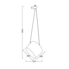 ACA Závesné stropné svietidlo NOVA max. 60W/E27/230V/IP20, biele