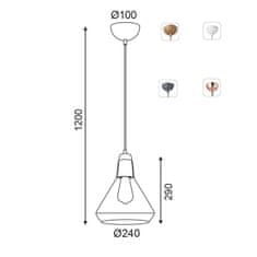 ACA Závesné stropné svietidlo CIELOS max. 40W/E27/230V/IP20, lesklá meď