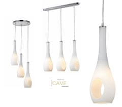 ACA Závesné svietidlo CAVE max. 3x60W/E14/230V/IP20, farba chrómu