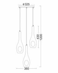 ACA Závesné svietidlo CAVE max. 3x60W/E14/230V/IP20, farba chrómu