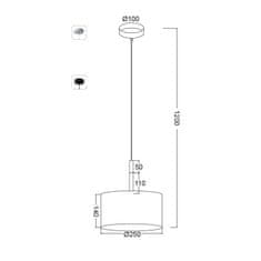 ACA Závesné svietidlo YASMINE max. 60W/E27/230V/IP20, biele, priemer 250mm