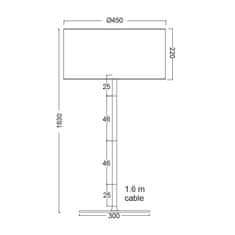 ACA Stojacia lampa YASMINE max. 60W/E27/230V/IP20, čierna, priemer 450mm