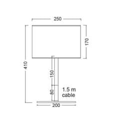 ACA Stolová lampa YASMINE max. 60W/E27/230V/IP20, čierna, priemer 250mm