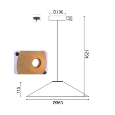 ACA LED závesné svietidlo NAIROBI max. 7W/GX53/230V/150°/IP20, tmavé drevo