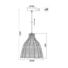 ACA Závesné svietidlo OIA max. 60W/E27/230V/IP20, svetlé drevo