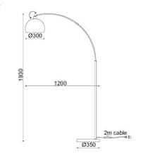 ACA Stojacia lampa MATILDA max. 60W/E27/230V/IP20