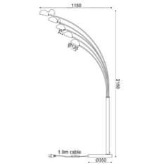 ACA Stojacia lampa MARKELLA max. 5x40W/E14/230V/IP20