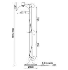 ACA Retro stojacia lampa FREDDIE max. 60W/E27/230V/IP20, matná biela