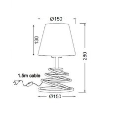 ACA Stolová lampa LAGOS max. 60W/E27/230V/IP20, čierna