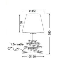 ACA Stolová lampa LAGOS max. 60W/E27/230V/IP20, biela