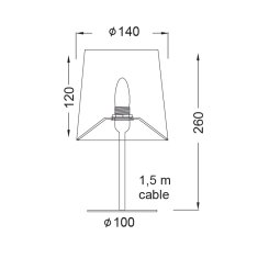 ACA Stolová lampa ARIOSO max. 40W/E14/230V/IP20, biela