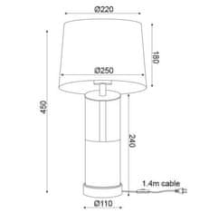 ACA Stolová lampa RENOUAR max. 60W/E27/230V/IP20