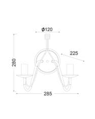 ACA Nástenné svietidlo PALMYRA max. 2x60W/E14/230V/IP20