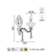 ACA Nástenné svietidlo SARTO max. 60W/E14/230V/IP20