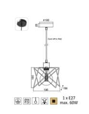 ACA Závesné svietidlo ANDY max. 60W/E27/230V/IP20