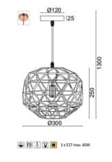 ACA Závesné svietidlo ALADDIN max. 60W/E27/230V/IP20