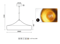ACA Závesné svietidlo CALIPHATE max. 60W/E27/230V/IP20