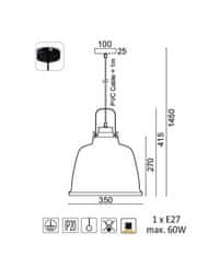 ACA Závesné svietidlo ERNEST max. 60W/E27/230V/IP20