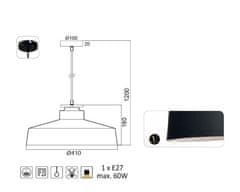 ACA Závesné svietidlo AENEAS max. 60W/E27/230V/IP20