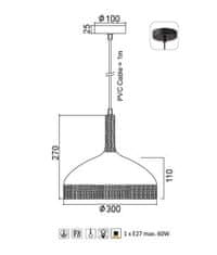 ACA Závesné svietidlo COTTAGE max. 60W/E27/230V/IP20