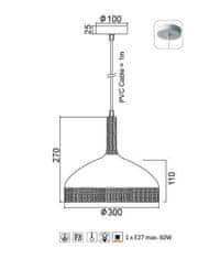 ACA Závesné svietidlo COTTAGE max. 60W/E27/230V/IP20