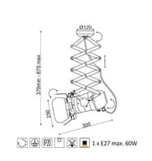 ACA Závesné svietidlo ALMODOVAR max. 60W/E27/230V/IP20