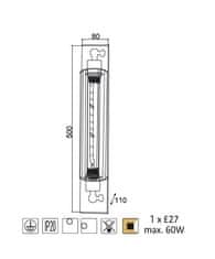 ACA Nástenné retro svietidlo MAYA max. 60W/E27/230V/IP20