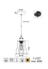 ACA Závesné svietidlo SOTIS max. 60W/E27/230V/IP20