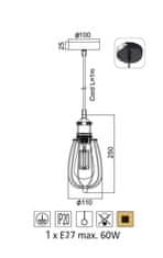 ACA Závesné svietidlo SOTIS max. 60W/E27/230V/IP20