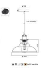 ACA Závesné svietidlo MYRNA max. 60W/E27/230V/IP20