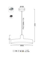 ACA Závesné svietidlo DOMENICA max. 60W/E27/230V/IP20, čierne