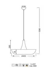 ACA Závesné svietidlo SOBRERO max. 60W/E27/230V/IP20, čierne