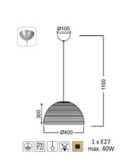 ACA Závesné svietidlo ZINC max. 40W/E27/230V/IP20, šedé