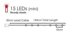 ACA Lightning LED dekoračná girlanda - Žlté zvončeky, teplá biela farba, 2xAA, 170 cm