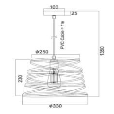 ACA Závesné svietidlo JAZZ max. 60W/E27/230V/IP20